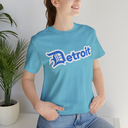 'Detroit' T-Shirt (Azure w/ Old English 'D') | Unisex Standard