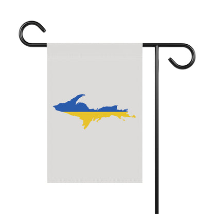 Michigan Upper Peninsula Home & Garden Flag (w/ UP Ukraine Flag) | Birch Bark White