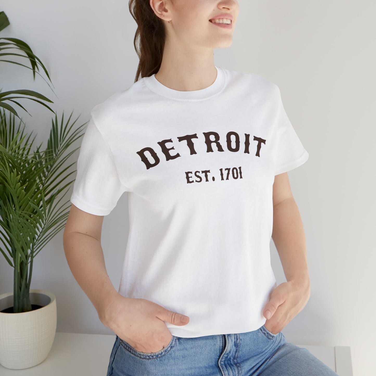 'Detroit EST. 1701' T-Shirt (Hickory Ballpark Font) | Unisex Standard