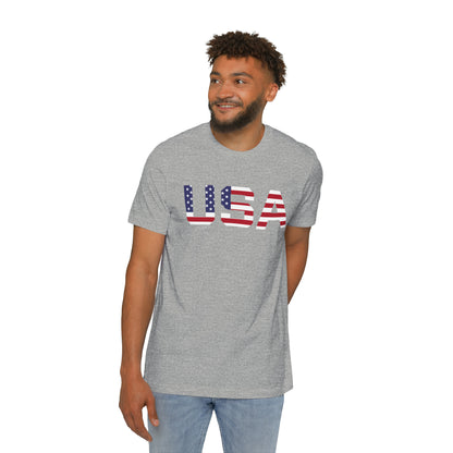 'USA' T-Shirt (Athletic Sans Flag Edition) | Made in USA