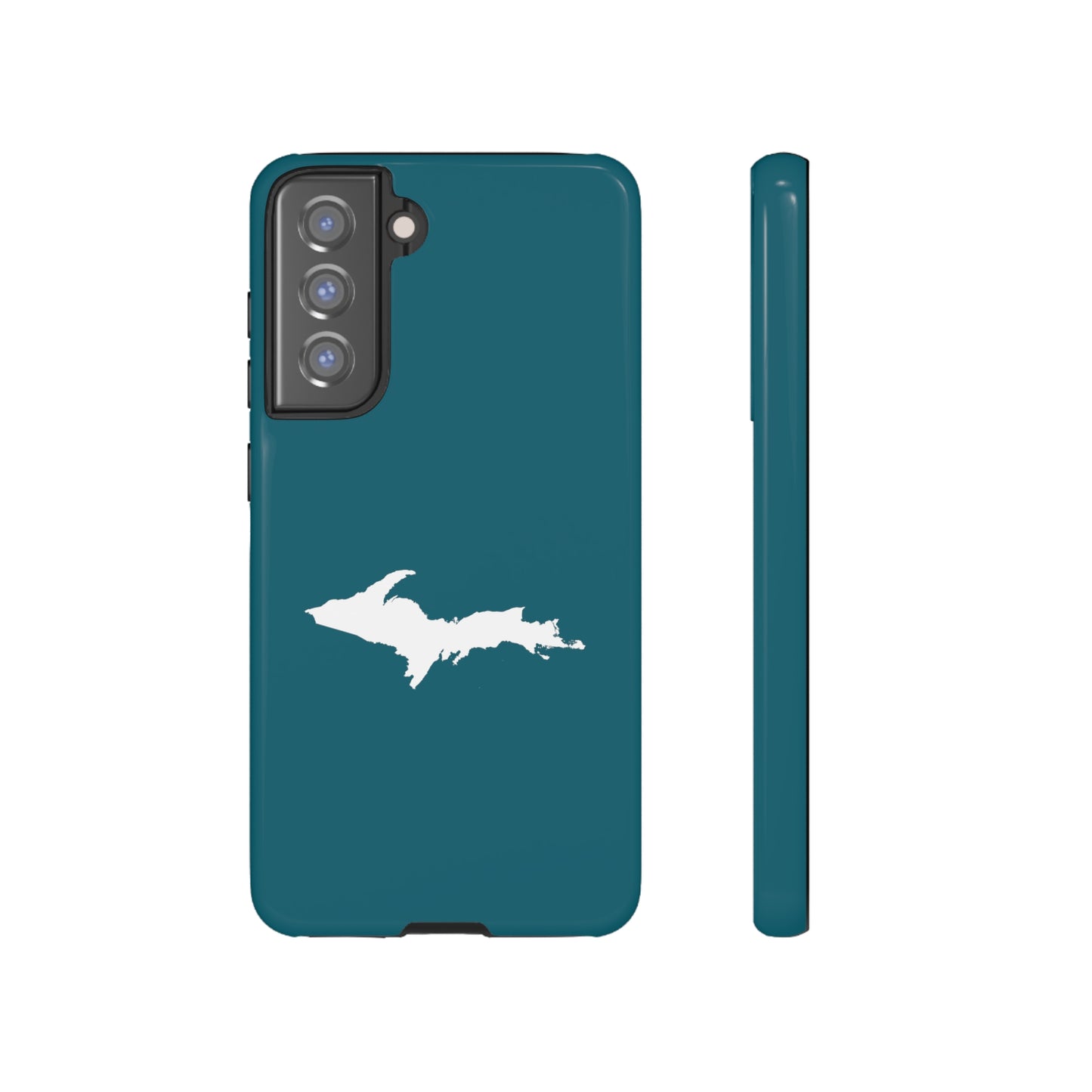 Michigan Upper Peninsula Tough Phone Case (Auburn Hills Teal w/ UP Outline) | Samsung & Pixel Android