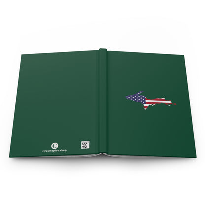 Michigan Upper Peninsula Hardcover Journal (w/ UP USA Flag) | Ruled - Superior Green