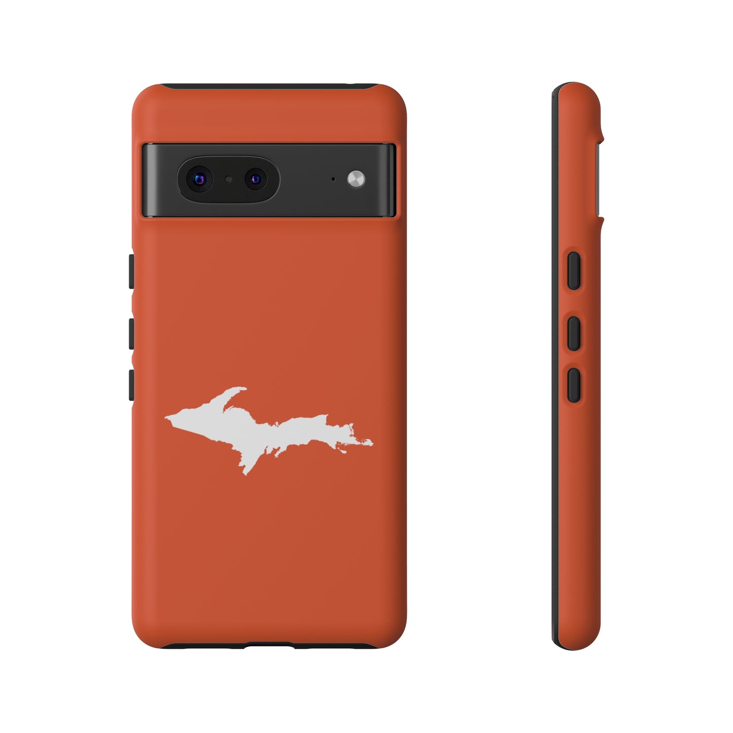 Michigan Upper Peninsula Tough Phone Case (Maple Leaf Orange w/ UP Outline) | Samsung & Pixel Android