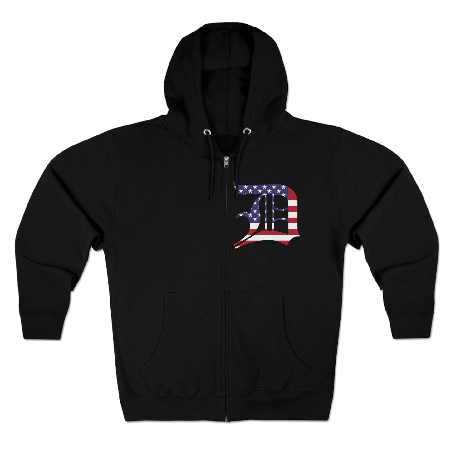 Detroit 'Old English D' Hoodie (Patriotic Edition) | Unisex Full Zip