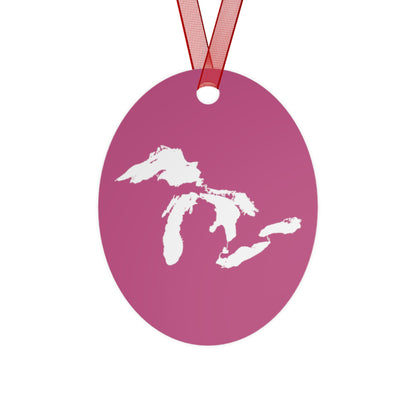 Great Lakes Christmas Ornament | Metal - Apple Blossom Pink