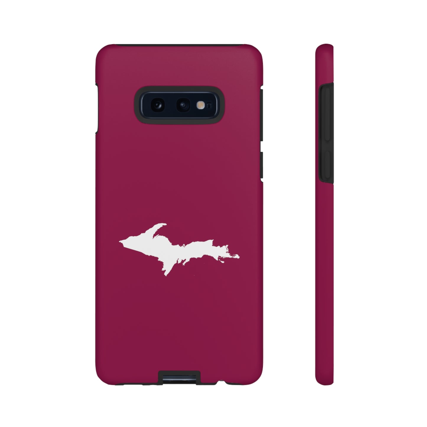 Michigan Upper Peninsula Tough Phone Case (Ruby Red w/ UP Outline) | Samsung & Pixel Android