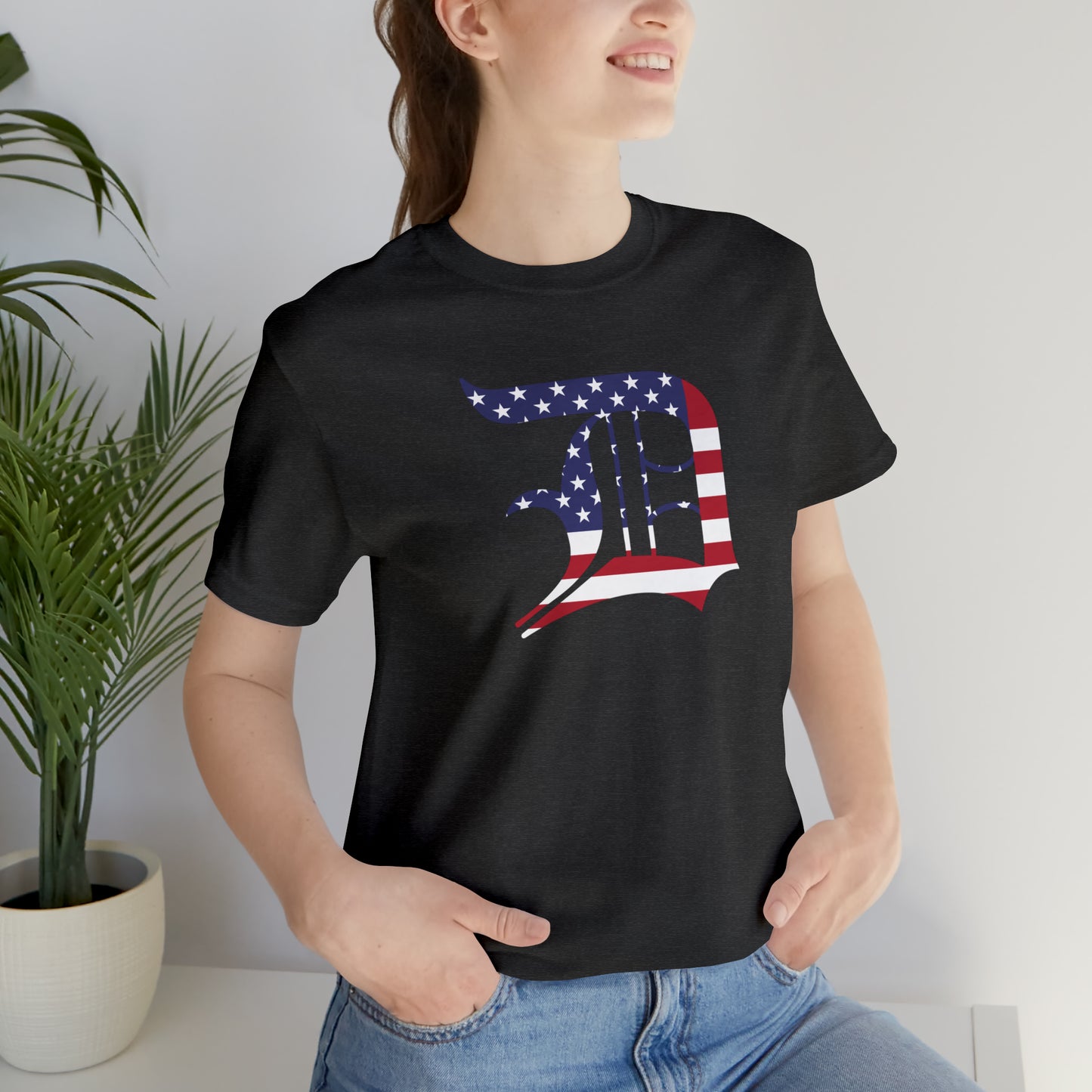 Detroit 'Old English D' T-Shirt (Patriotic Edition) | Unisex Standard