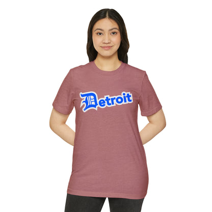 Detroit' T-Shirt (Motor Town Blue Old English 'D') | Unisex Recycled Organic