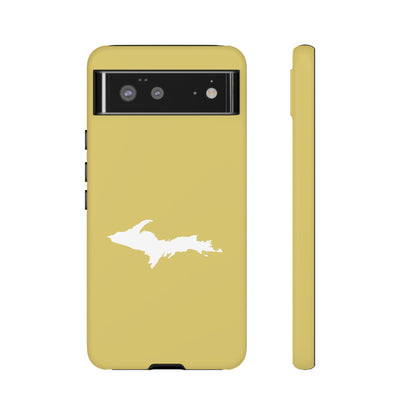 Michigan Upper Peninsula Tough Phone Case (Plum Yellow w/ UP Outline) | Samsung & Pixel Android