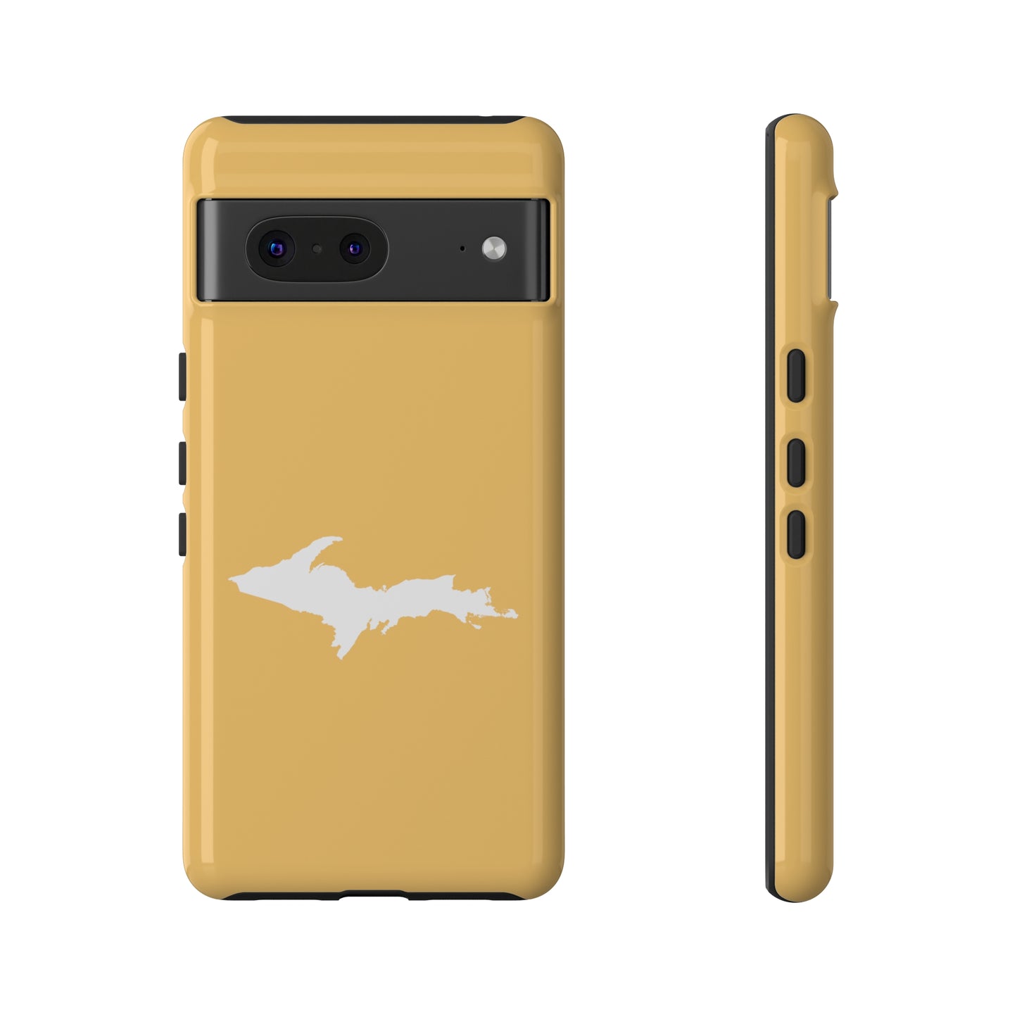 Michigan Upper Peninsula Tough Phone Case (Citrine Color w/ UP Outline) | Samsung & Pixel Android