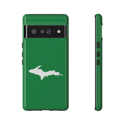 Michigan Upper Peninsula Tough Phone Case (Mackinac Bridge Green w/ UP Outline) | Samsung & Pixel Android