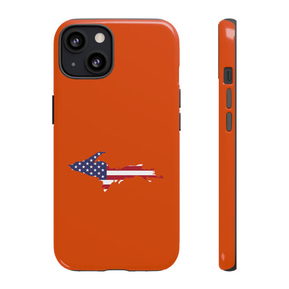 Michigan Upper Peninsula Tough Phone Case (Maple Leaf Orange w/ UP USA Outline) | Apple iPhone