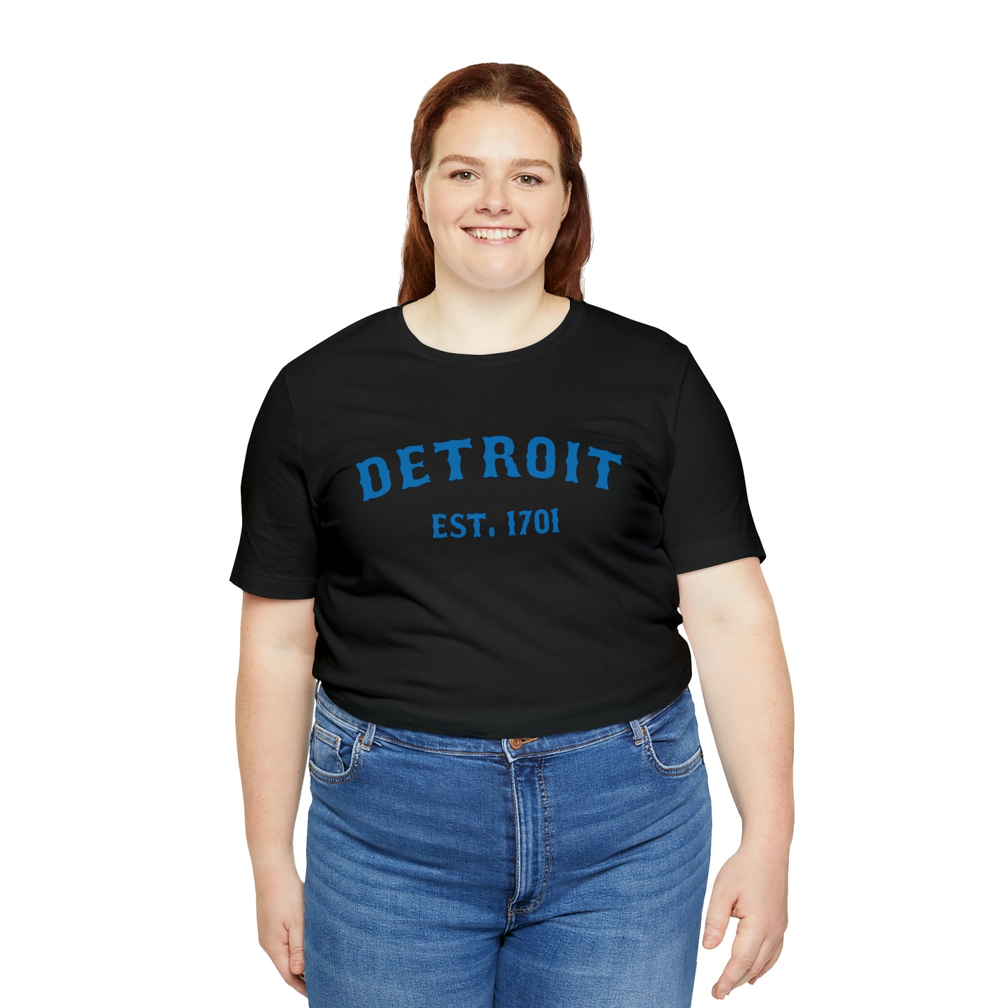 'Detroit EST. 1701' T-Shirt (Azure Ballpark Font) | Unisex Standard