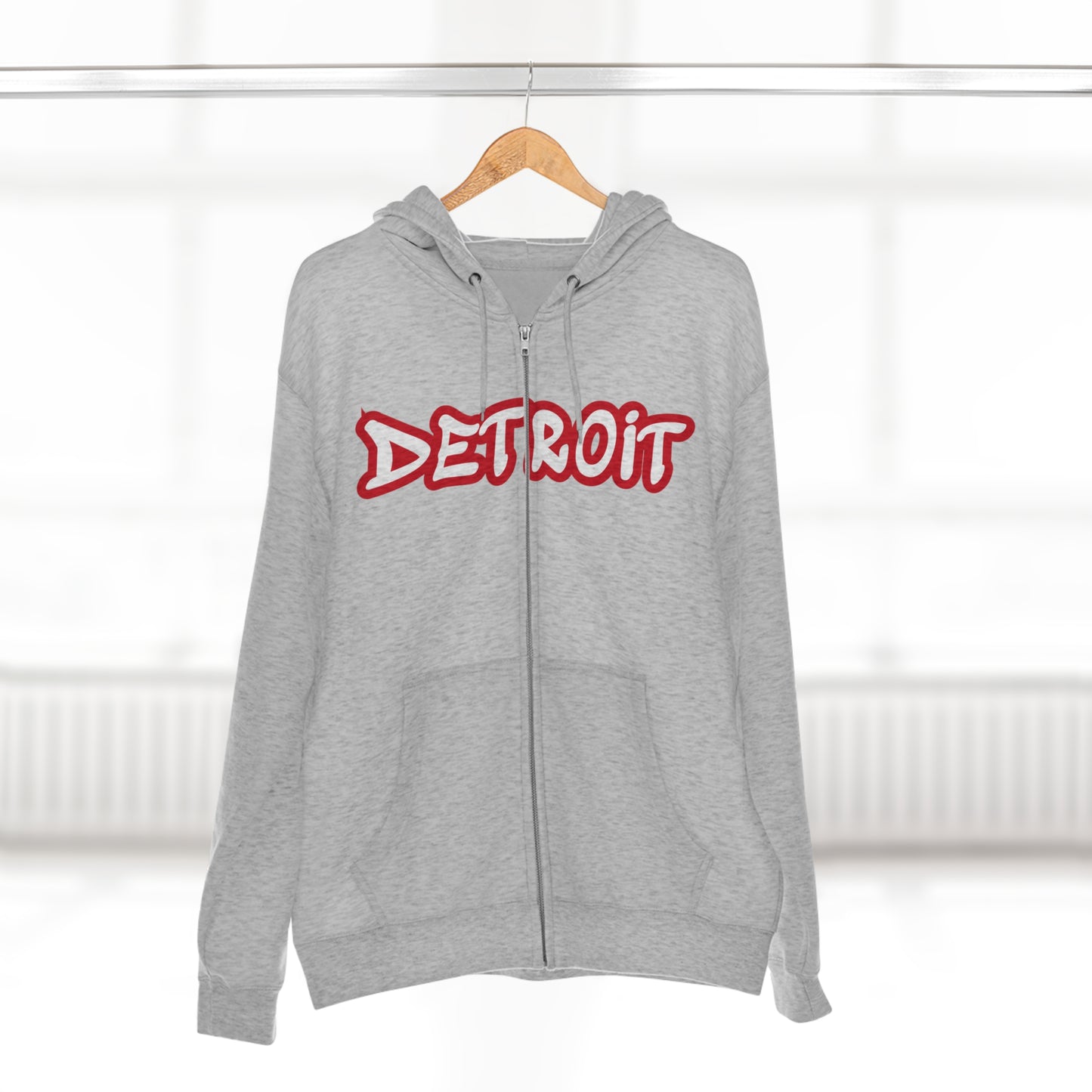 'Detroit' Hoodie (Aliform Red Tag Font) | Unisex Full Zip