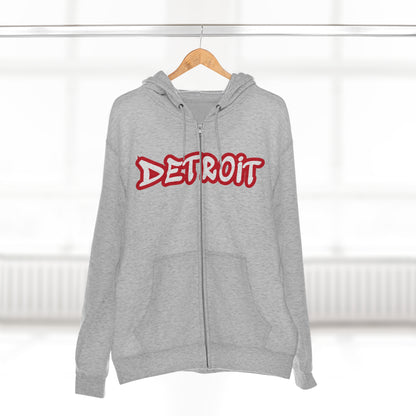 'Detroit' Hoodie (Aliform Red Tag Font) | Unisex Full Zip