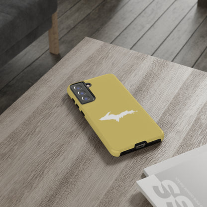 Michigan Upper Peninsula Tough Phone Case (Plum Yellow w/ UP Outline) | Samsung & Pixel Android