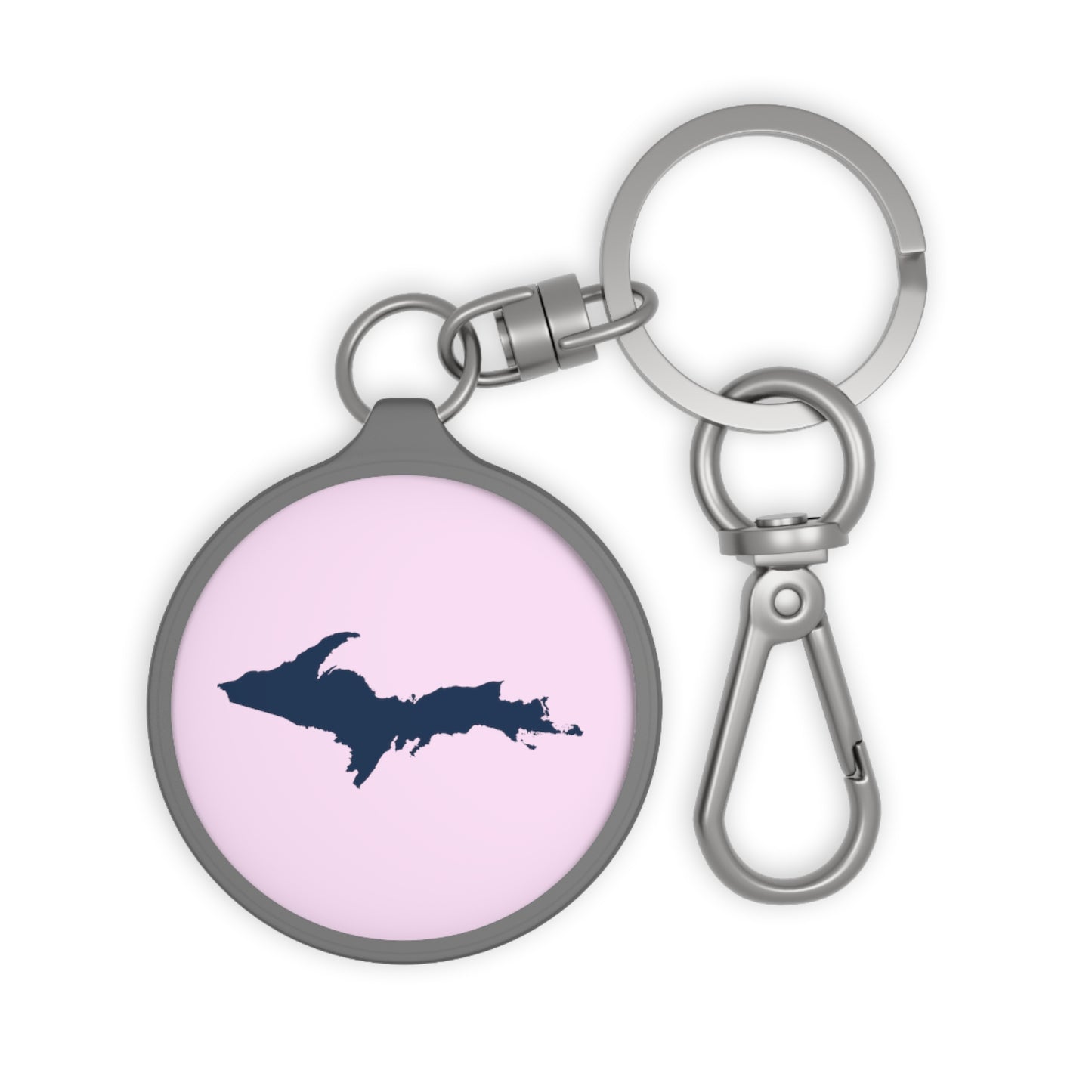 Michigan Upper Peninsula Keyring (w/ Navy UP Outline) | Pale Lavender