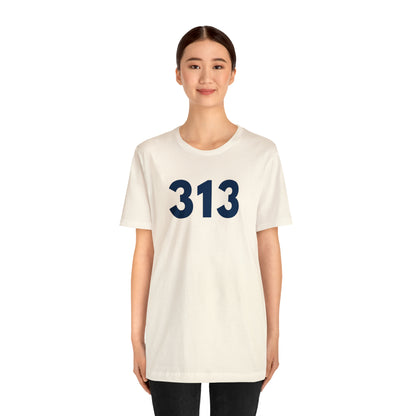 Detroit '313' T-Shirt (Geometric Sans Font) | Unisex Standard Fit