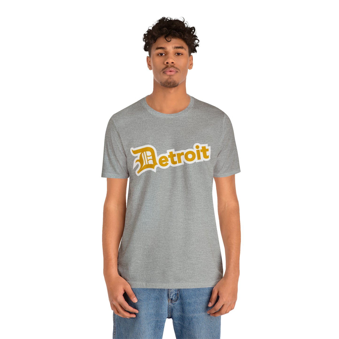 'Detroit' T-Shirt (Gold w/ Old English 'D') | Unisex Standard