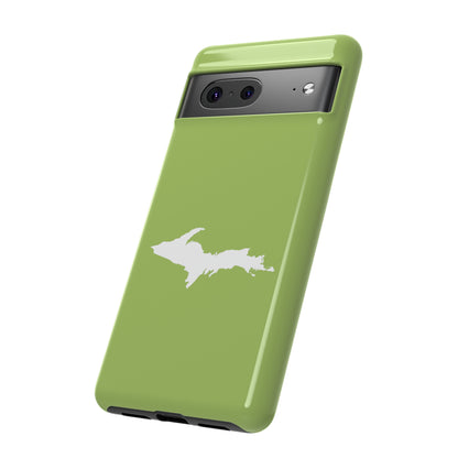 Michigan Upper Peninsula Tough Phone Case (Gooseberry Green w/ UP Outline) | Samsung & Pixel Android