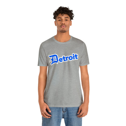 'Detroit' T-Shirt (MotorTown Blue w/ Old English 'D') | Unisex Standard