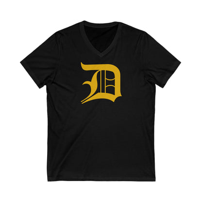 Detroit 'Old English D' T-Shirt (Gold) | Unisex V-Neck