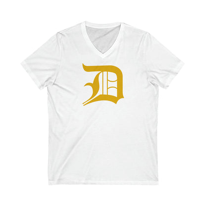 Detroit 'Old English D' T-Shirt (Gold) | Unisex V-Neck