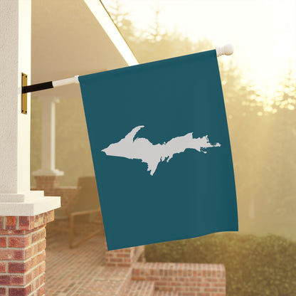 Michigan Upper Peninsula Home & Garden Flag (w/ UP Outline) | Auburn HIlls Teal