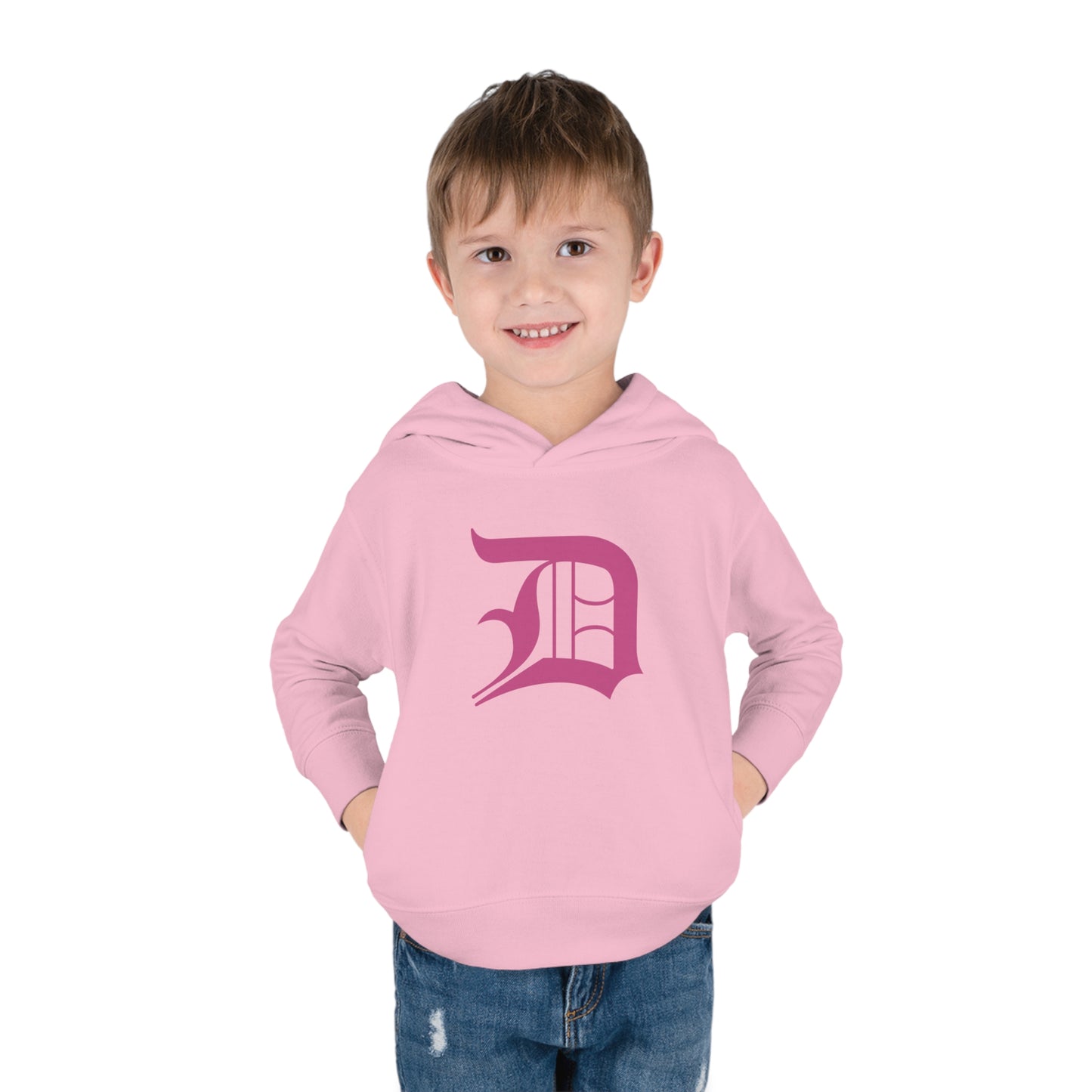 Detroit 'Old English D' Hoodie (Apple Blossom Pink) | Unisex Toddler