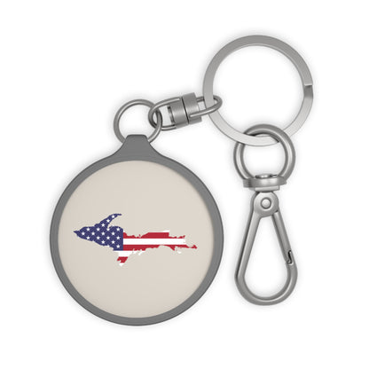 Michigan Upper Peninsula Keyring (w/ UP USA Flag) | Canvas Color