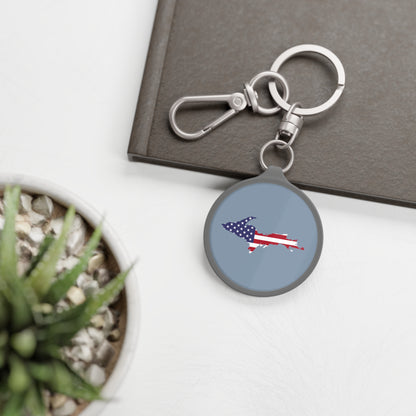 Michigan Upper Peninsula Keyring (w/ UP USA Flag) | B-24 Grey