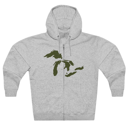 Great Lakes Hoodie (Army Green) | Unisex Full Zip