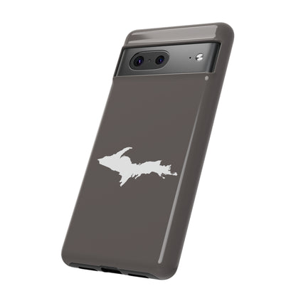 Michigan Upper Peninsula Tough Phone Case (Warren Tank Grey w/ UP Outline) | Samsung & Pixel Android