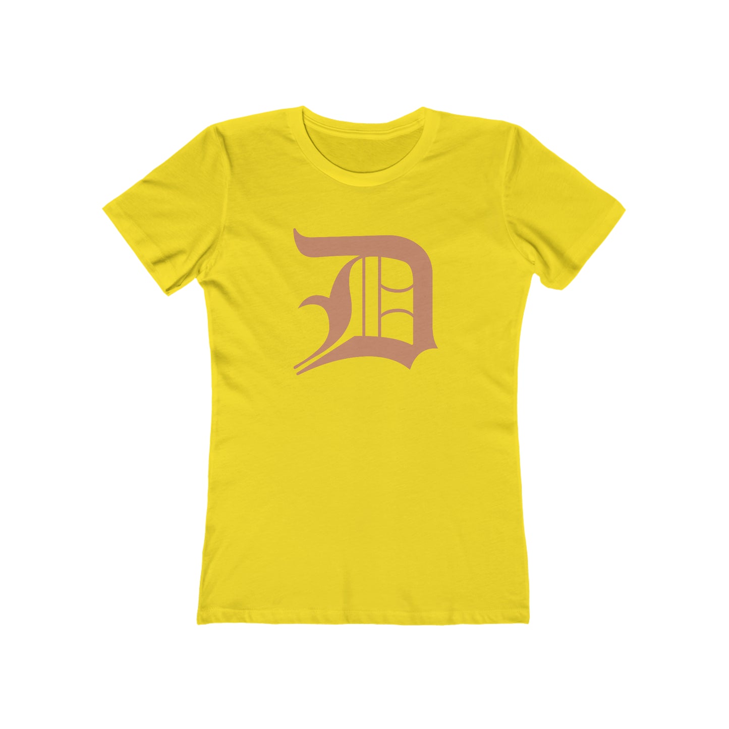 Detroit 'Old English D' T-Shirt (Copper Color) | Women's Boyfriend Cut