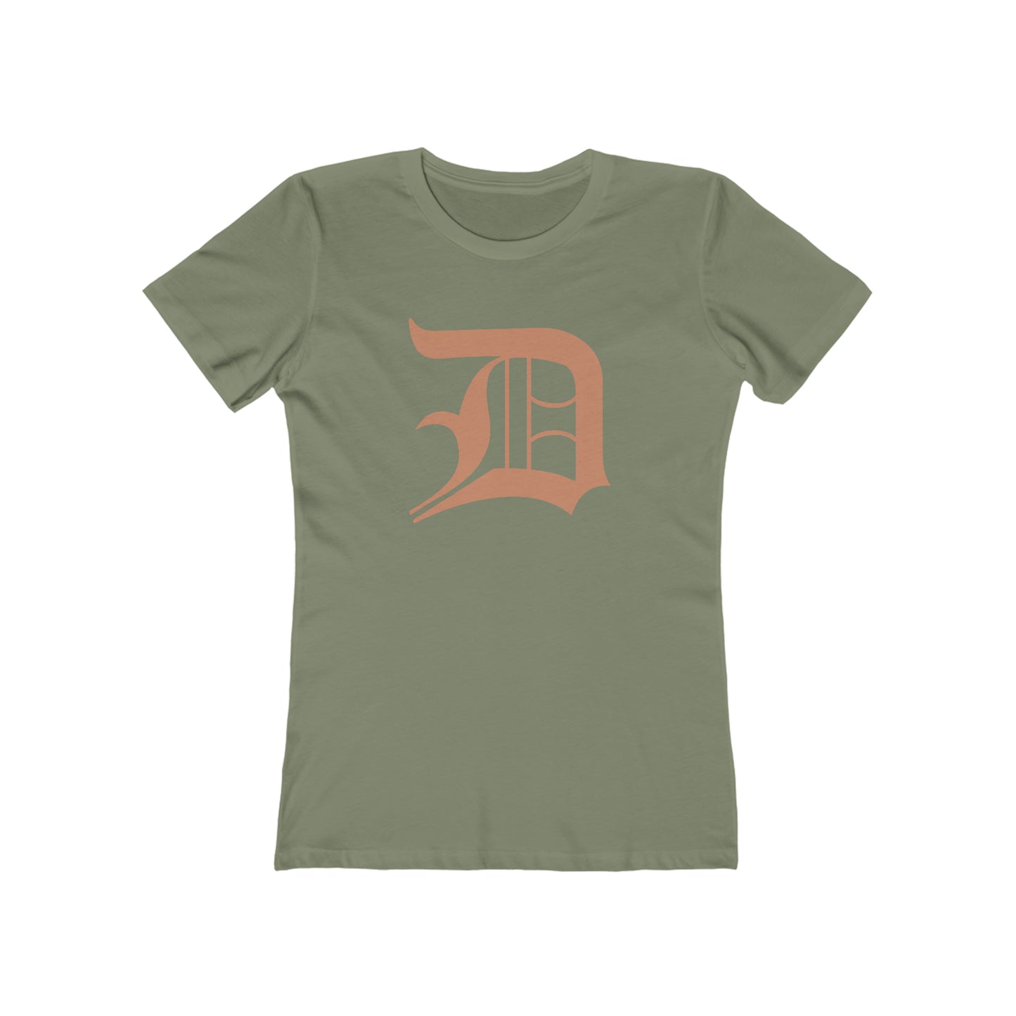 Detroit 'Old English D' T-Shirt (Copper Color) | Women's Boyfriend Cut