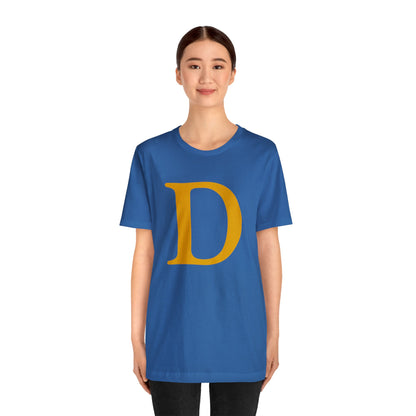 Detroit 'Old French D' T-Shirt (Gold Full Body Outline) | Unisex Standard Fit