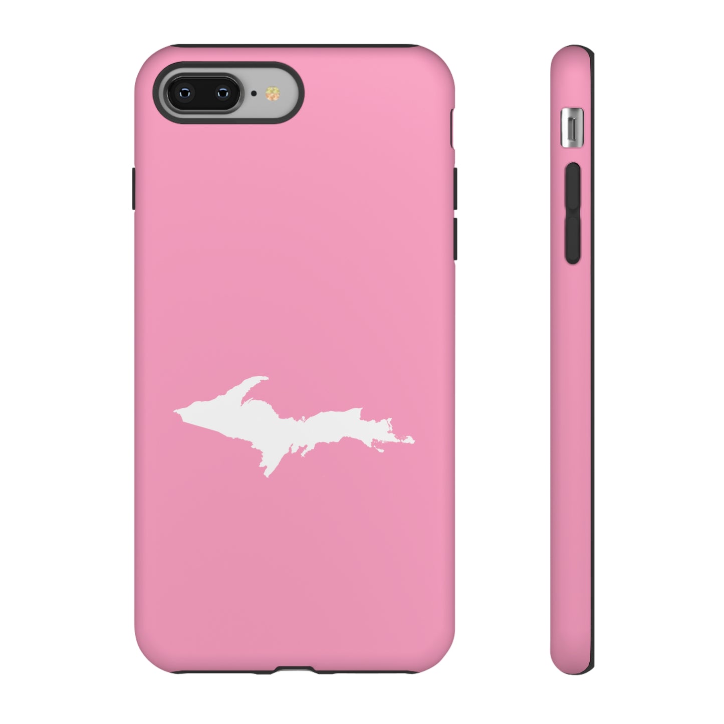 Michigan Upper Peninsula Tough Phone Case ('67 Caddie Pink w/ UP Outline) | Apple iPhone