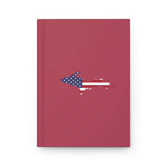 Michigan Upper Peninsula Hardcover Journal (w/ UP USA Flag) | Ruled - Popstar Pink