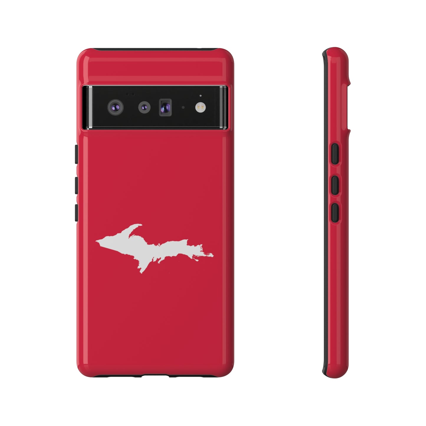 Michigan Upper Peninsula Tough Phone Case (Lighthouse Red w/ UP Outline) | Samsung & Pixel Android