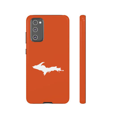 Michigan Upper Peninsula Tough Phone Case (Maple Leaf Orange w/ UP Outline) | Samsung & Pixel Android