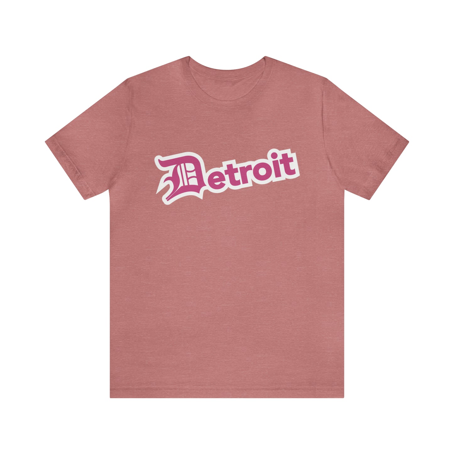 'Detroit' T-Shirt (Apple Blossom Pink w/ Old English 'D') | Unisex Standard