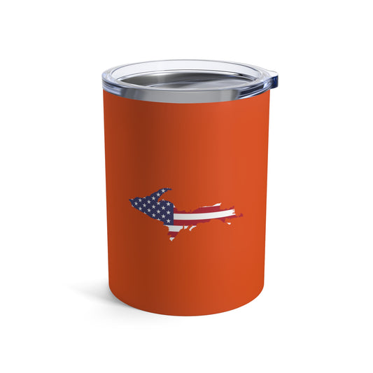 Michigan Upper Peninsula Tumbler (w/ UP USA Flag) | Maple Leaf Orange - 10oz