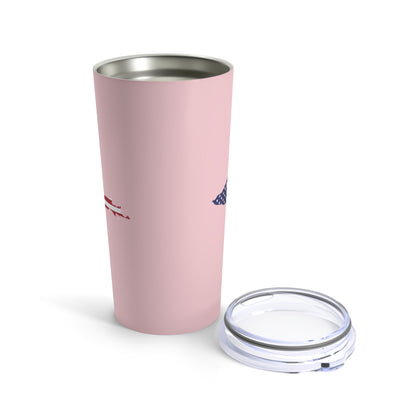 Michigan Upper Peninsula Tumbler (w/ UP USA Flag) | Pale Pink - 20oz