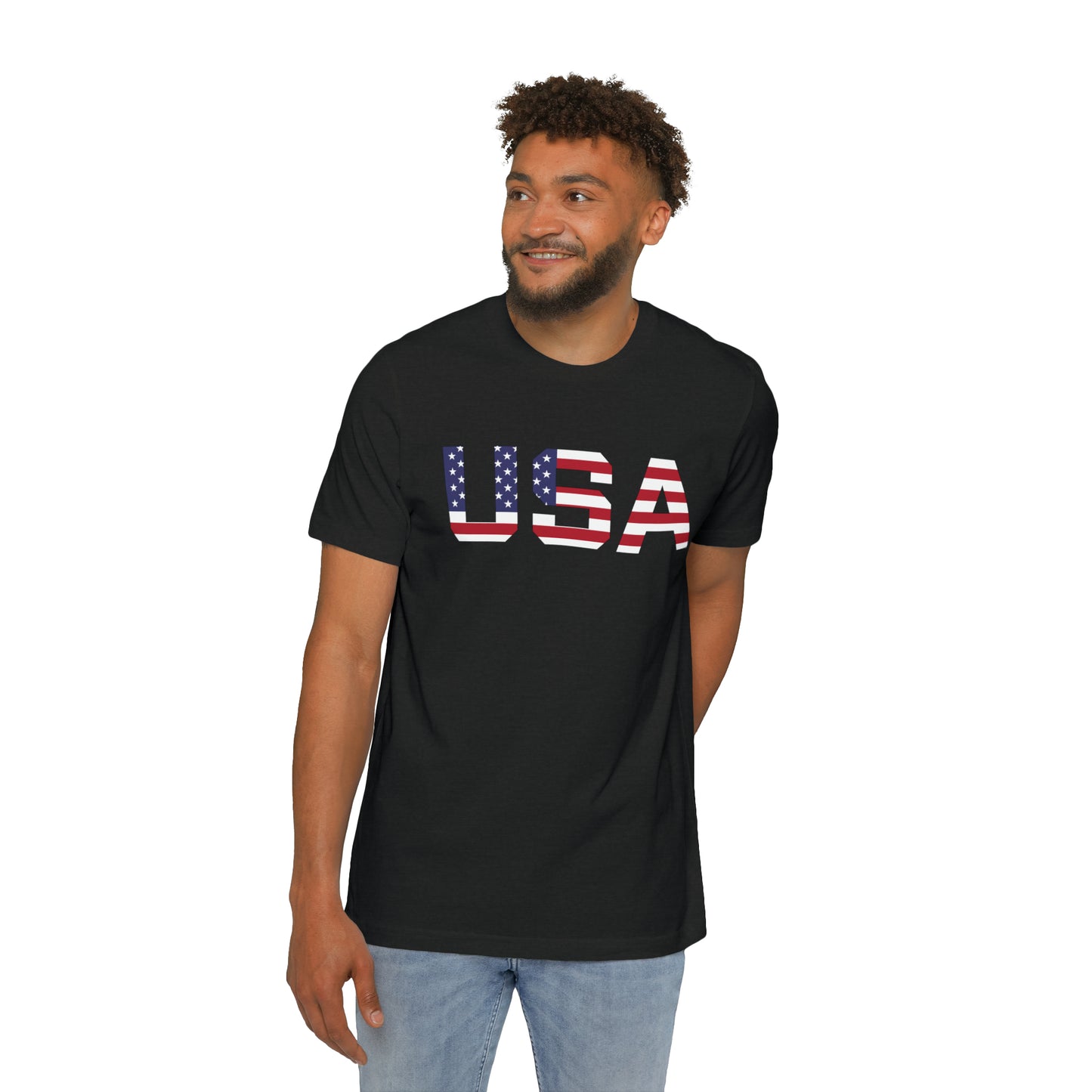 'USA' T-Shirt (Athletic Sans Flag Edition) | Made in USA