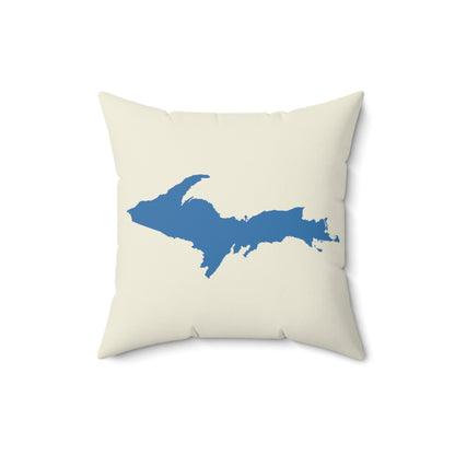 Michigan Upper Peninsula Accent Pillow (w/ UP Outline) | Ivory White