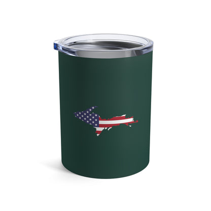 Michigan Upper Peninsula Tumbler (w/ UP USA Flag) | Laconic Green - 10oz