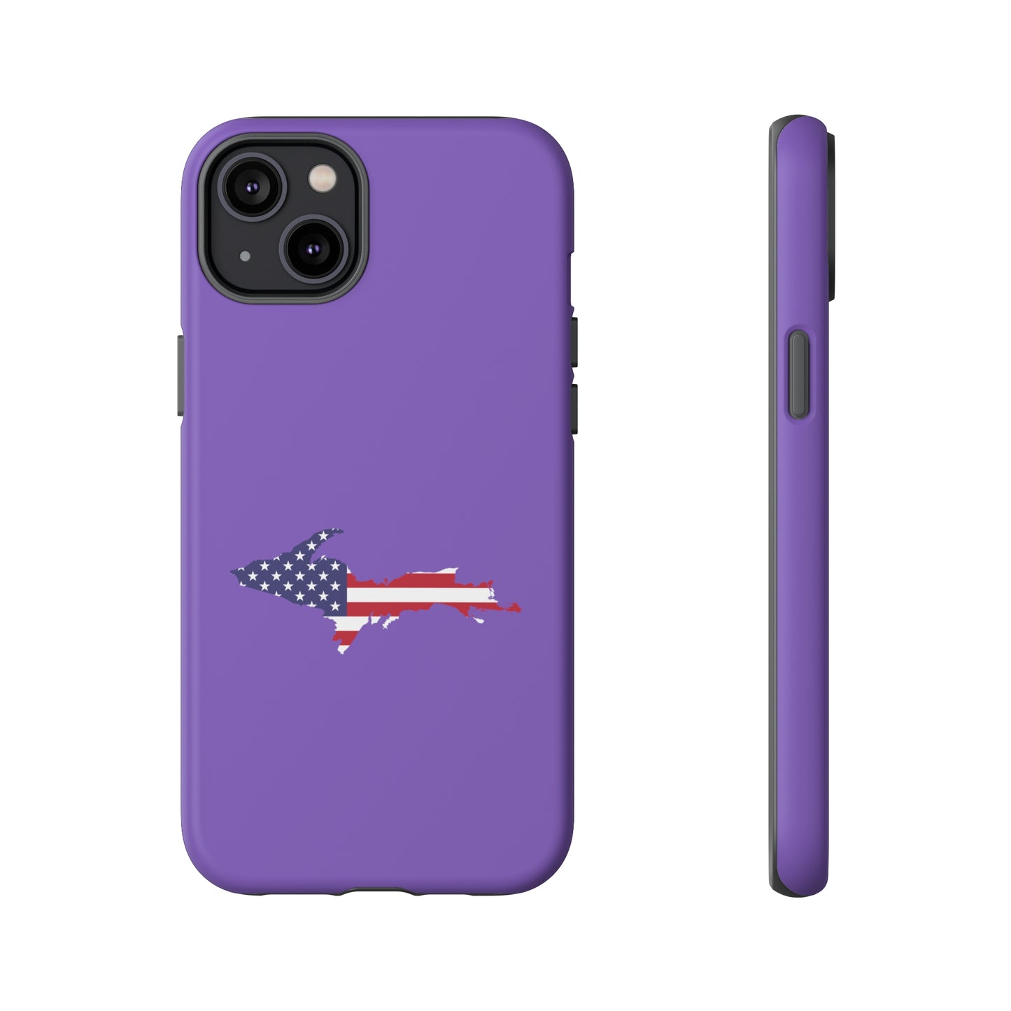 Michigan Upper Peninsula Tough Phone Case (Lake Iris w/ UP USA Flag Outline) | Apple iPhone