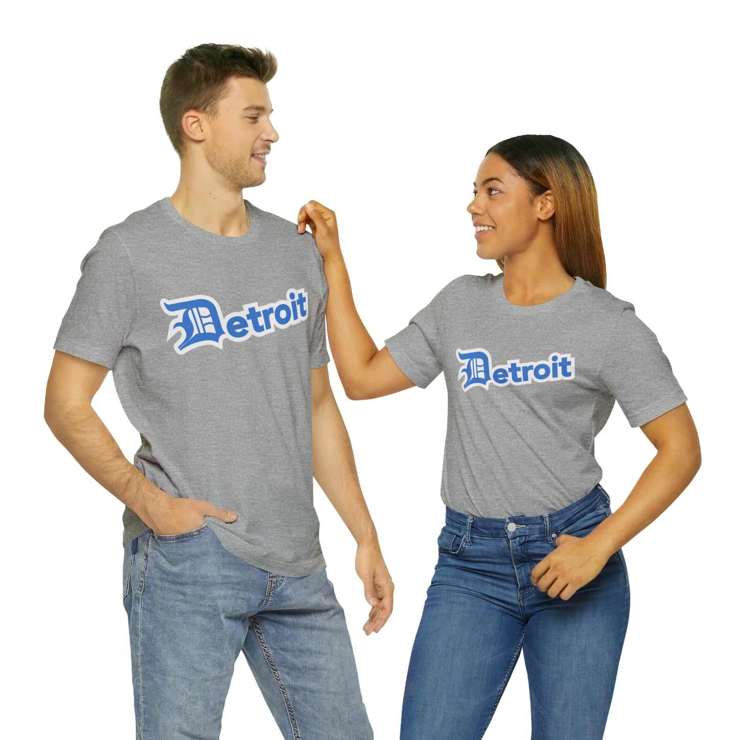 'Detroit' T-Shirt (Azure w/ Old English 'D') | Unisex Standard