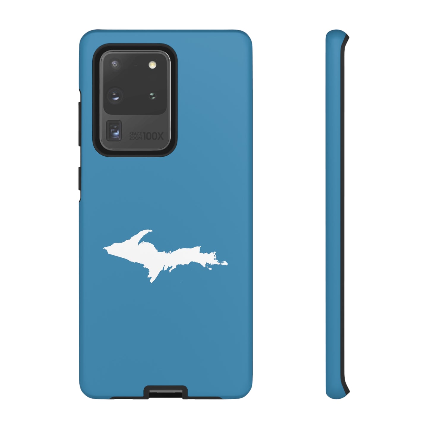 Michigan Upper Peninsula Tough Phone Case (Lake Michigan Blue w/ UP Outline) | Samsung & Pixel Android