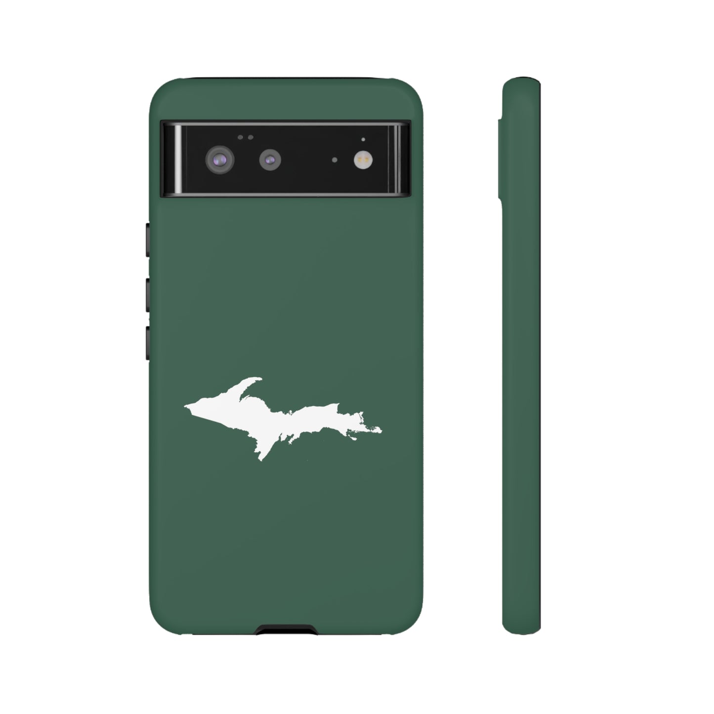 Michigan Upper Peninsula Tough Phone Case (Ginger Ale Green w/ UP Outline) | Samsung & Pixel Android